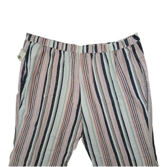 NWT A.N.A. Multi Striped Linen-Blend Wide-Leg Crop Casual Pants Women's Size 5X - Picture 5 of 9